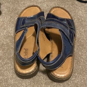 Women’s Navy Blue Leather Sandals